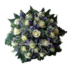 Rouwbiedermeier blauw - wit